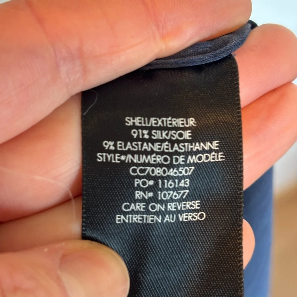 Alice + Olivia Deep Blue Long Sleeve Silk Dress 212 - Picture 7 of 9